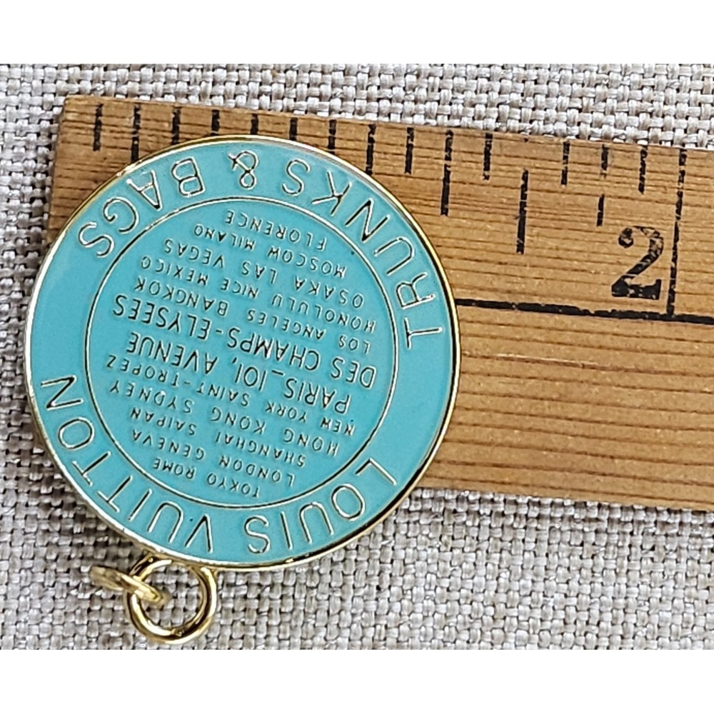 Louis Vuitton Trunks & Bags Charm Unisex OS Turquoise Gold Enamel Bag Pendant - Picture 4 of 5